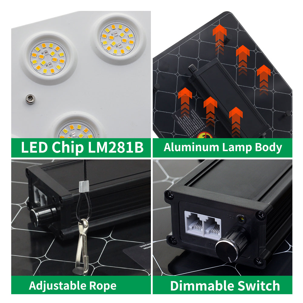 GRAIDEA Full Spectrum LED Grow Light For Greenhouse Plants 100W SMD281B Growing Lamp For Indoor Plants Veg Flowers