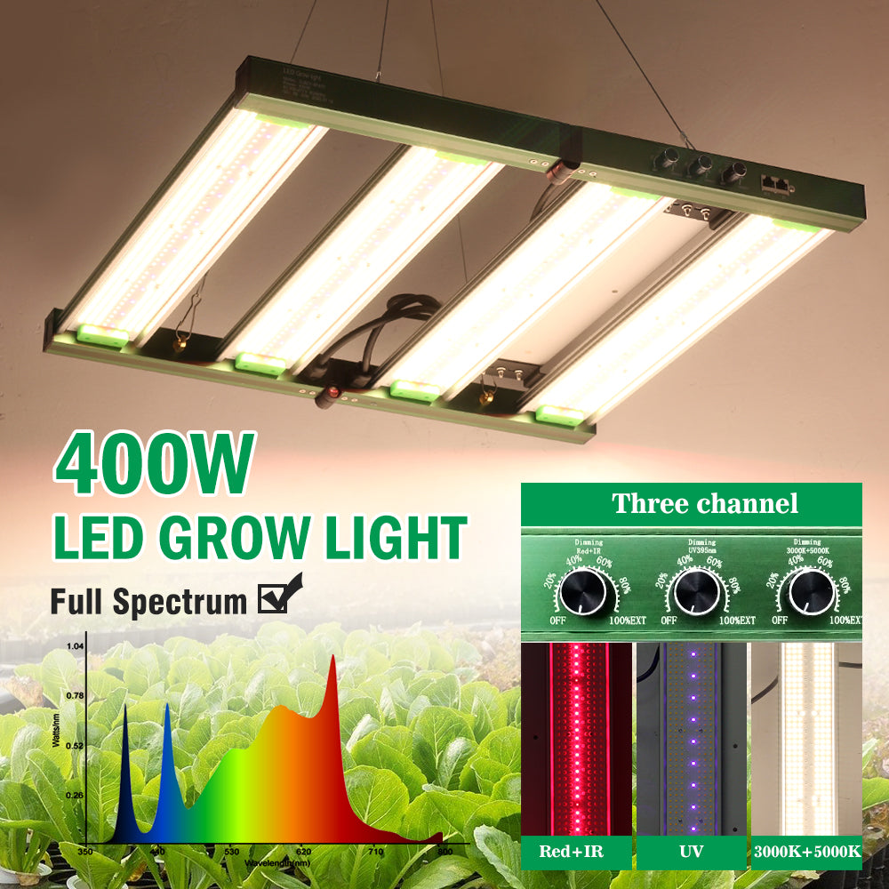 GRAXIDEA LED 400W Full Spectrum LED Grow Light SMD3030 For Indoor Greenhouse Plants High Brightness
