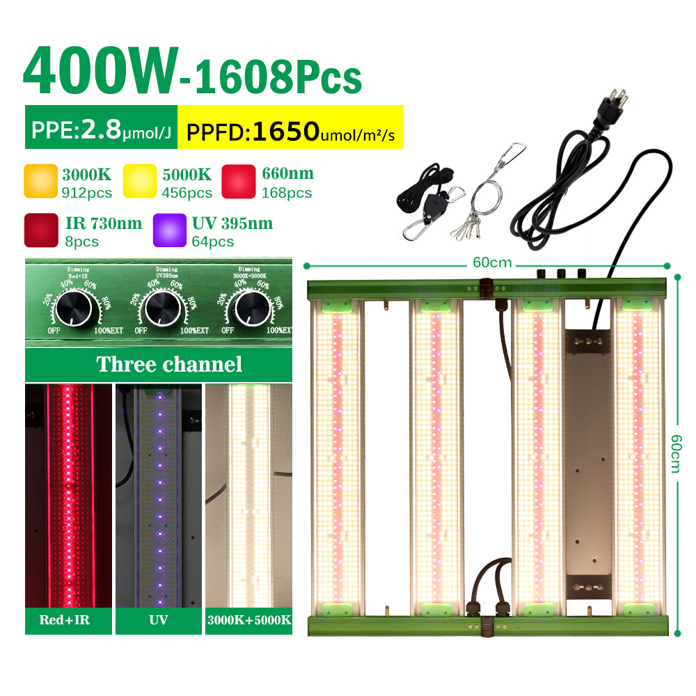 GRAXIDEA LED 400W Full Spectrum LED Grow Light SMD3030 For Indoor Greenhouse Plants High Brightness