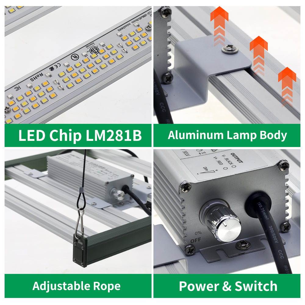 GRAXIDEA light120W 200W Full Spectrum LED Grow Light Dimmable Plant Lights LM281B For Indoor Plants Flower Greenhouses