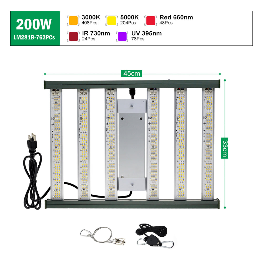 GRAXIDEA light120W 200W Full Spectrum LED Grow Light Dimmable Plant Lights LM281B For Indoor Plants Flower Greenhouses