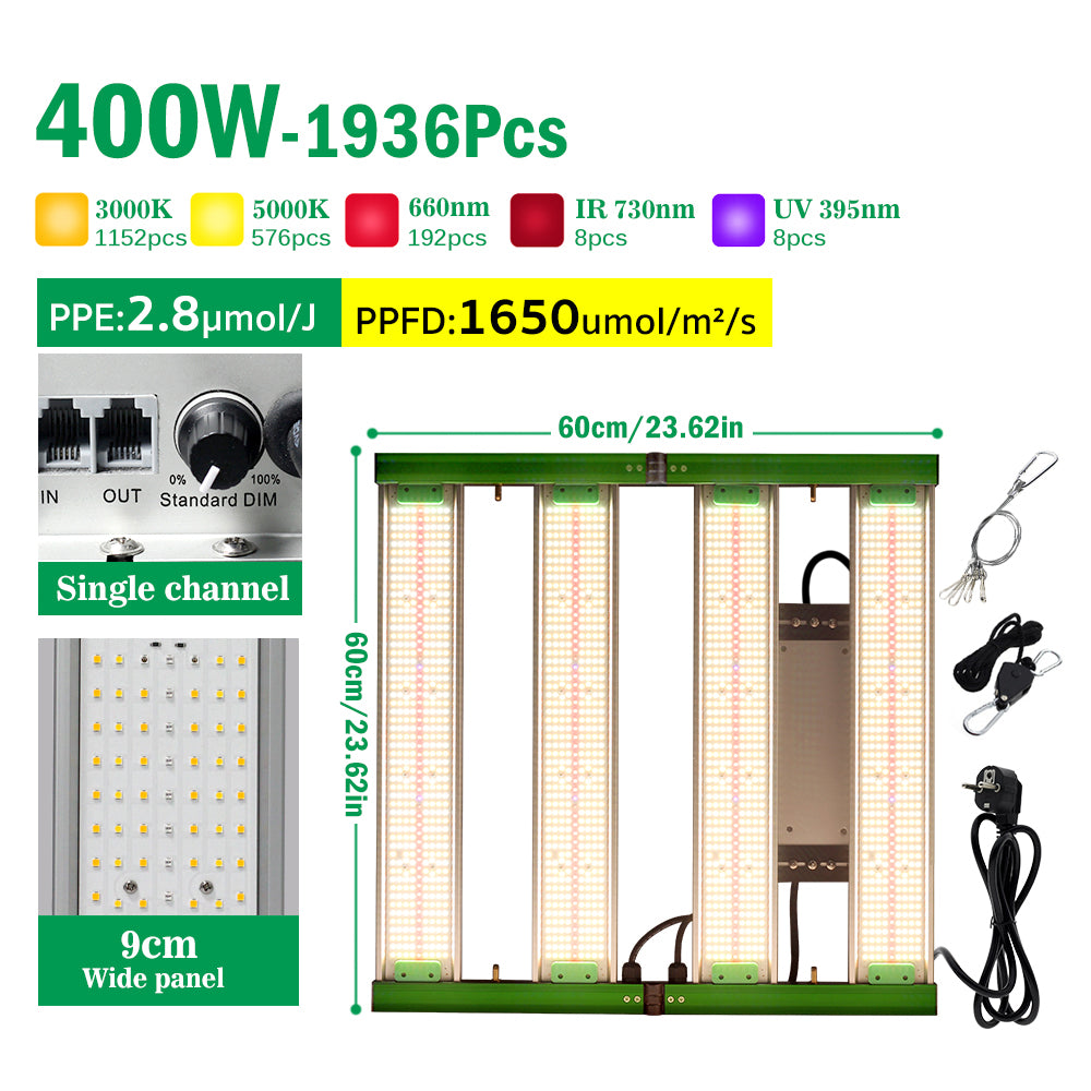 GRAXIDEA LED 400W Full Spectrum LED Grow Light SMD3030 For Indoor Greenhouse Plants High Brightness 